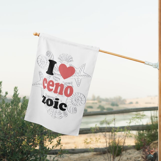 I love Cenozoic funny quote for scientists House Flag (Insitu (Back))