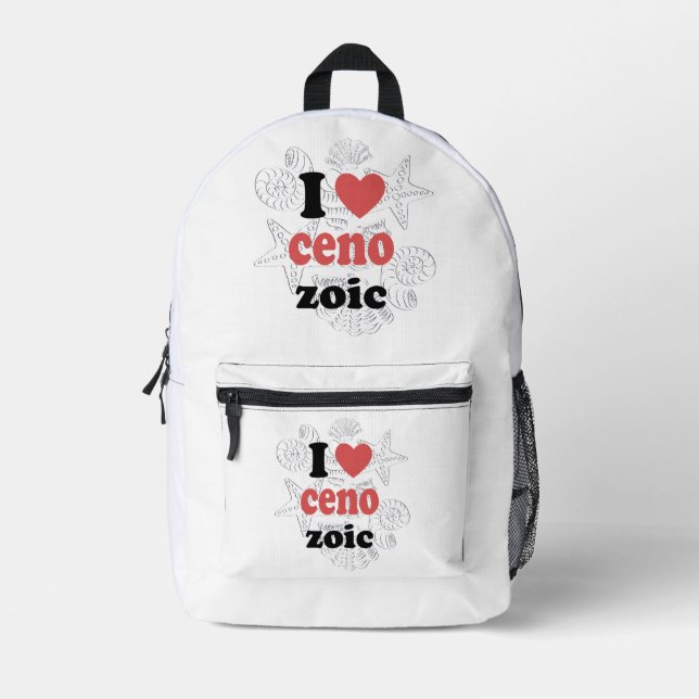 I love Cenozoic funny quote for scientists Printed Backpack (Front)