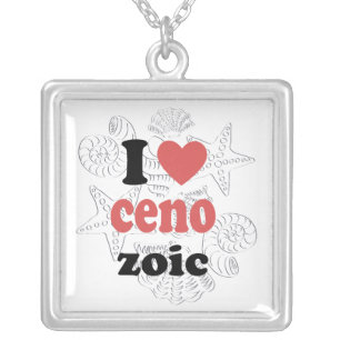 I love Cenozoic funny quote for scientists Silver Plated Necklace