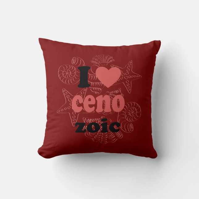 I love Cenozoic funny quote for scientists Throw Pillow (Front)