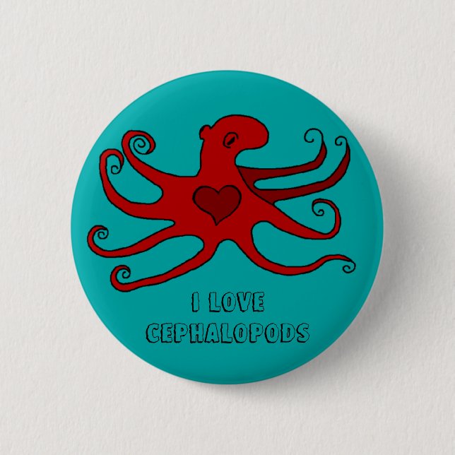 I love cephalopods button (Front)