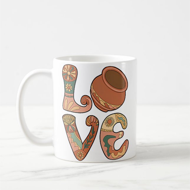 I Love Ceramics And Pottery Love Coffee Mug (Left)
