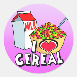 I LOVE CEREAL CLASSIC ROUND STICKER