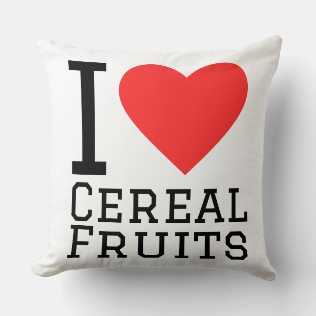 I love cereal fruits throw pillow (Front)