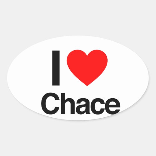 i love chace oval sticker