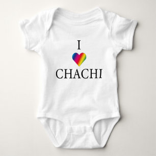 I LOVE CHACHI RAINBOW HEART BABY BODYSUIT
