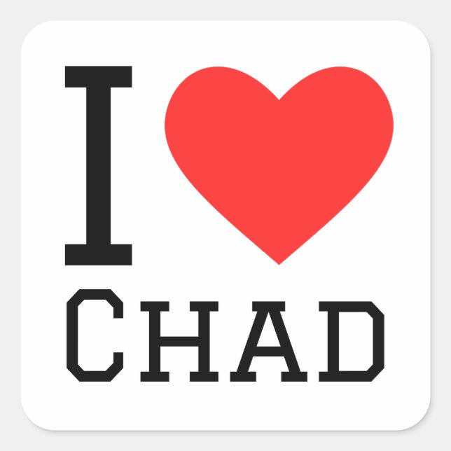 I love chad square sticker (Front)