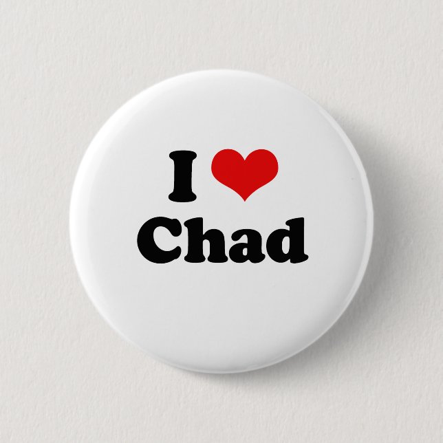 I Love Chad Tshirt Pinback Button (Front)