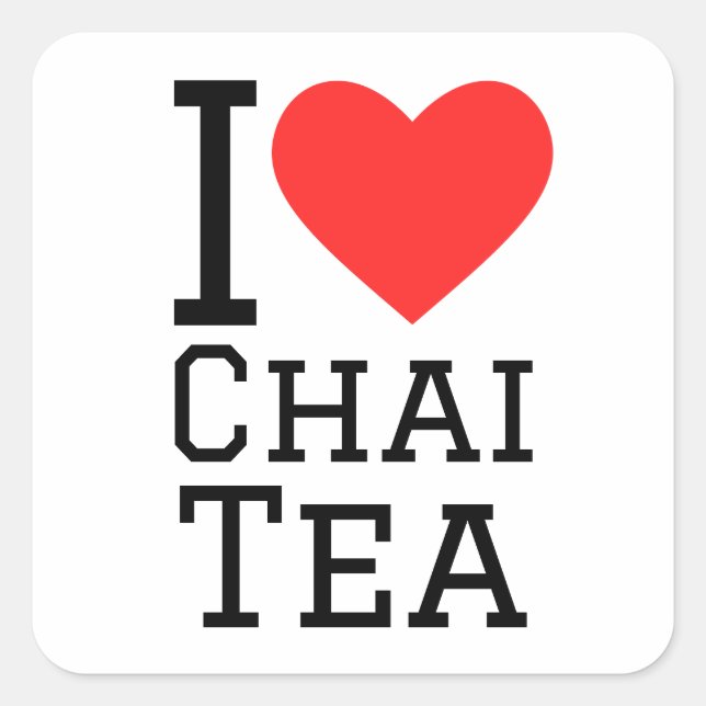 I love chai tea square sticker (Front)