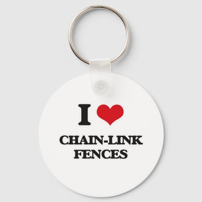 I Love Chain-Link Fences Keychain (Front)