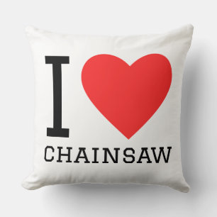 I love chainsaw throw pillow