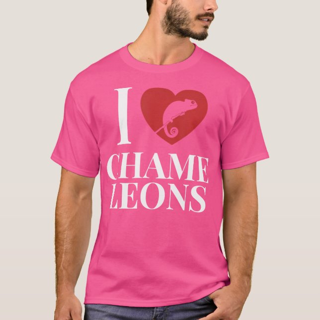 I Love Chameleons Veiled Panther Chamaeleonidae Ch T-Shirt (Front)
