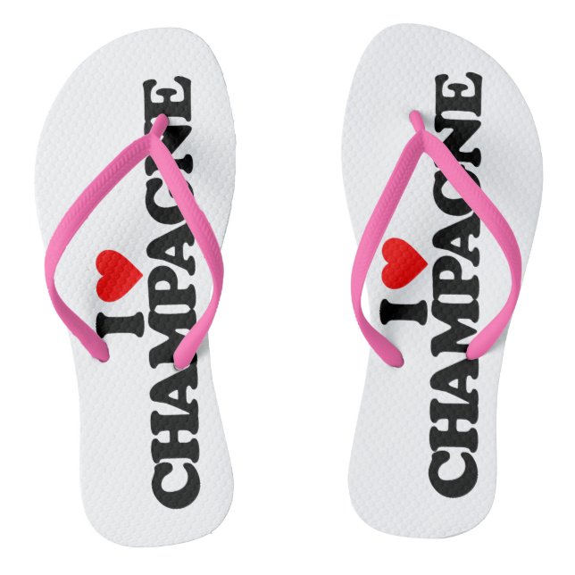 I LOVE CHAMPAGNE FLIP FLOPS (Footbed)
