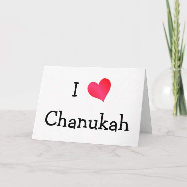 I Love Chanukah Holiday Card (Front)