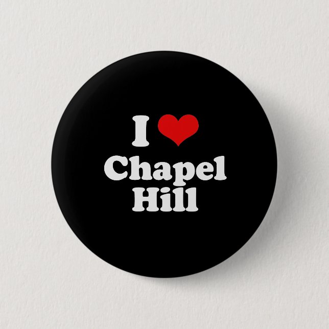 I Love Chapel Hill Tshirt White Tshirt Button (Front)