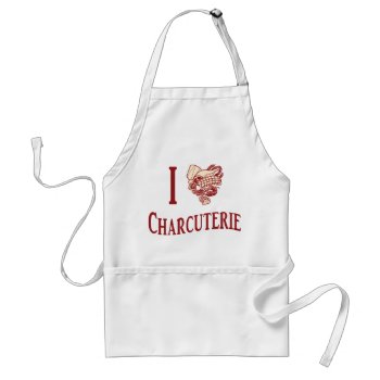 I Love Charcuterie Adult Apron by trendyteeshirts at Zazzle
