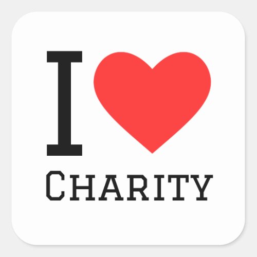 I love charity square sticker