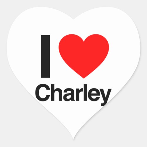 i love charley heart sticker