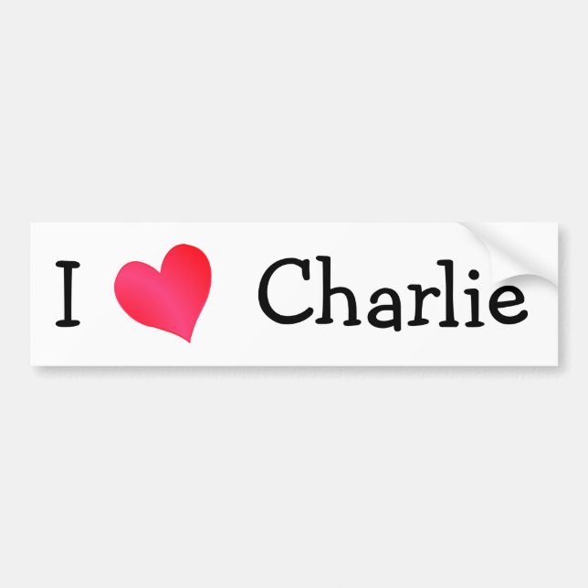 I Love Charlie Bumper Sticker (Front)