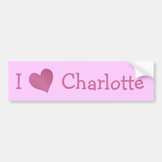 I Love Charlotte Bumper Sticker (Front)