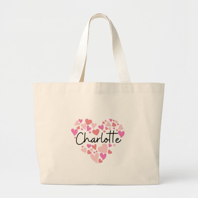 I love Charlotte Large Tote Bag (Front)