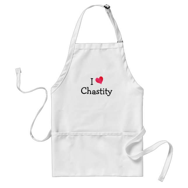 I Love Chastity Adult Apron (Front)