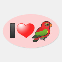 I Love Chattering Lories Oval Sticker