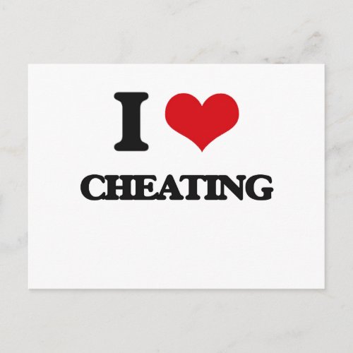 I love Cheating Postcard