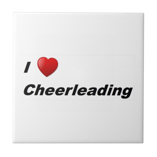 I Love Cheerleading Ceramic Tile (Front)