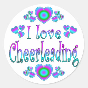 I Love Cheerleading Classic Round Sticker