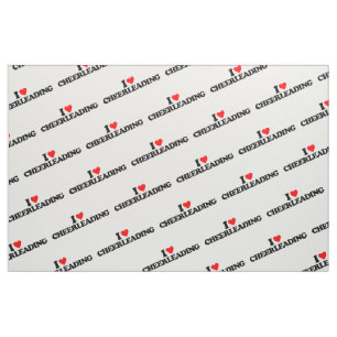 I LOVE CHEERLEADING FABRIC