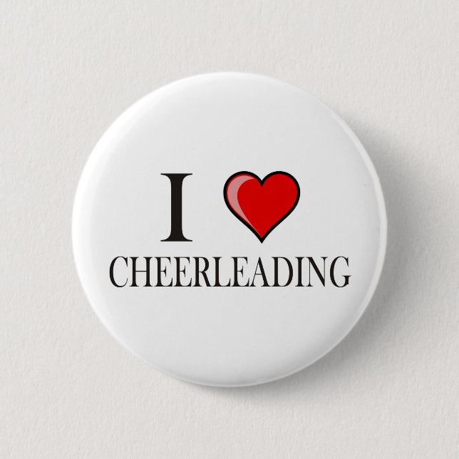 I love cheerleading pinback button (Front)