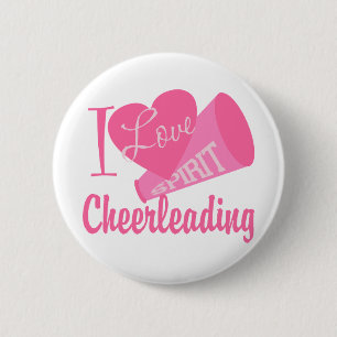 I Love Cheerleading Pinback Button
