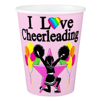 I LOVE CHEERLEADING PINK PARTY PAPER CUPS PAPER CUP