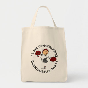 I Love Cheerleading Stick Figure Cheerleader Tote Bag