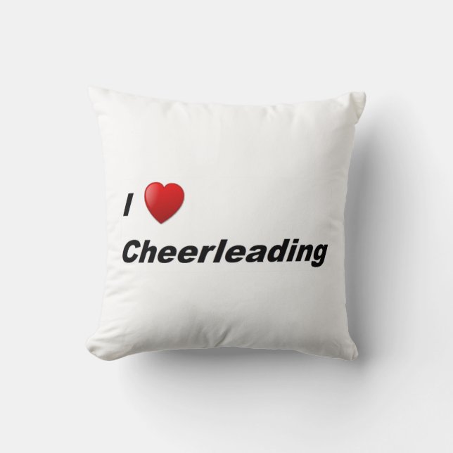 I Love Cheerleading Throw Pillow (Front)
