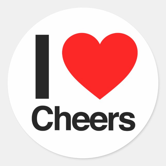 i love cheers classic round sticker (Front)