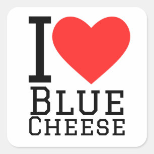 I love cheese blue square sticker