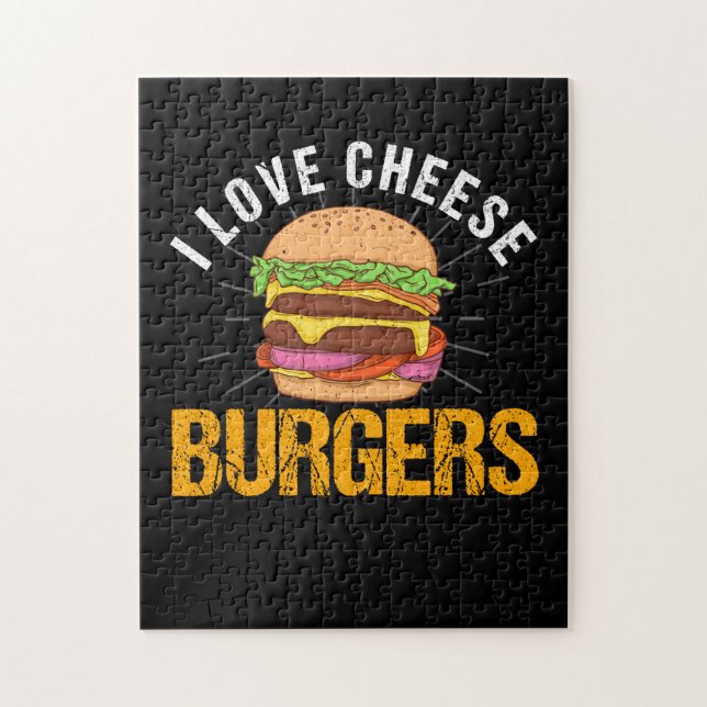 I Love Cheese Burgers, Hamburger Jigsaw Puzzle (Vertical)
