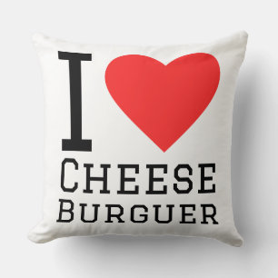 I love cheese burguer throw pillow