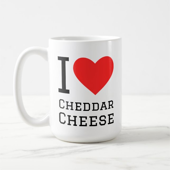 I love cheese cheddar coffee mug (Left)