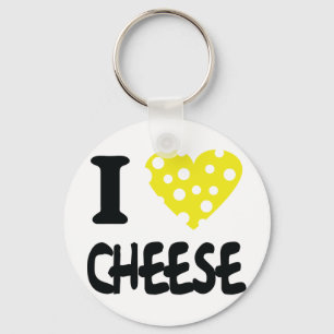 I love cheese icon keychain