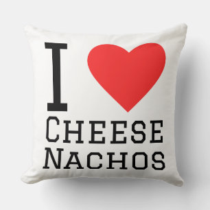 I love cheese nachos throw pillow