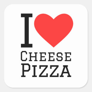 I love cheese pizza square sticker