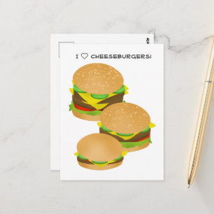 I Love Cheeseburgers Postcard