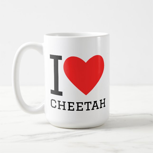 I love cheetah  coffee mug (Left)