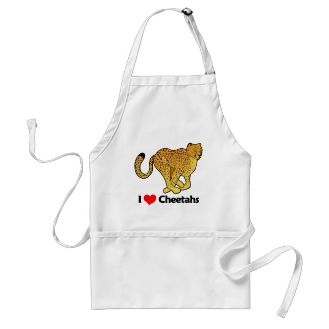 I Love Cheetahs Adult Apron (Front)