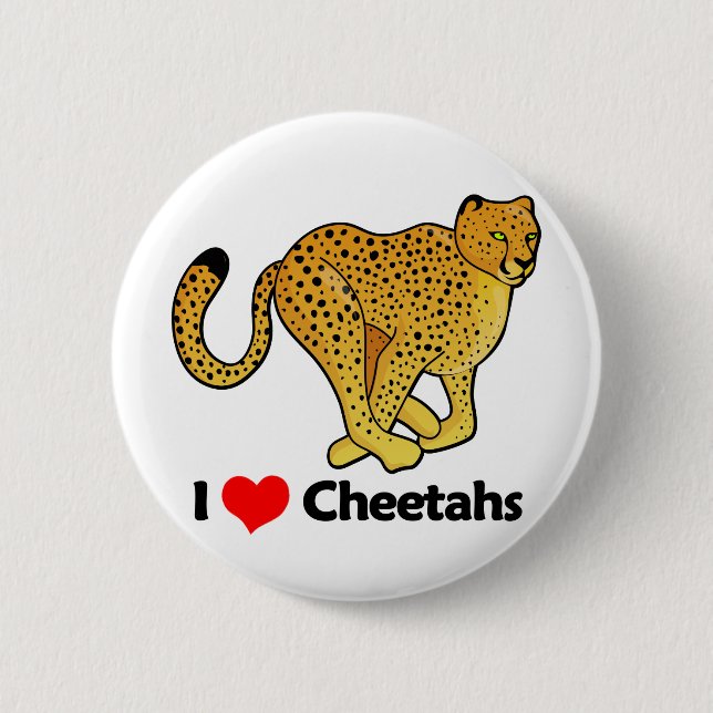 I Love Cheetahs Button (Front)
