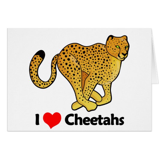 I Love Cheetahs Cards (Front Horizontal)
