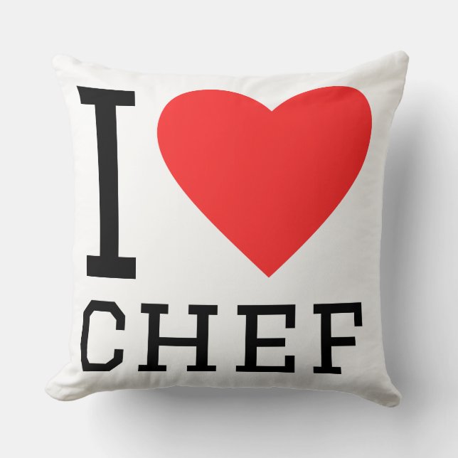 I love chef throw pillow (Front)